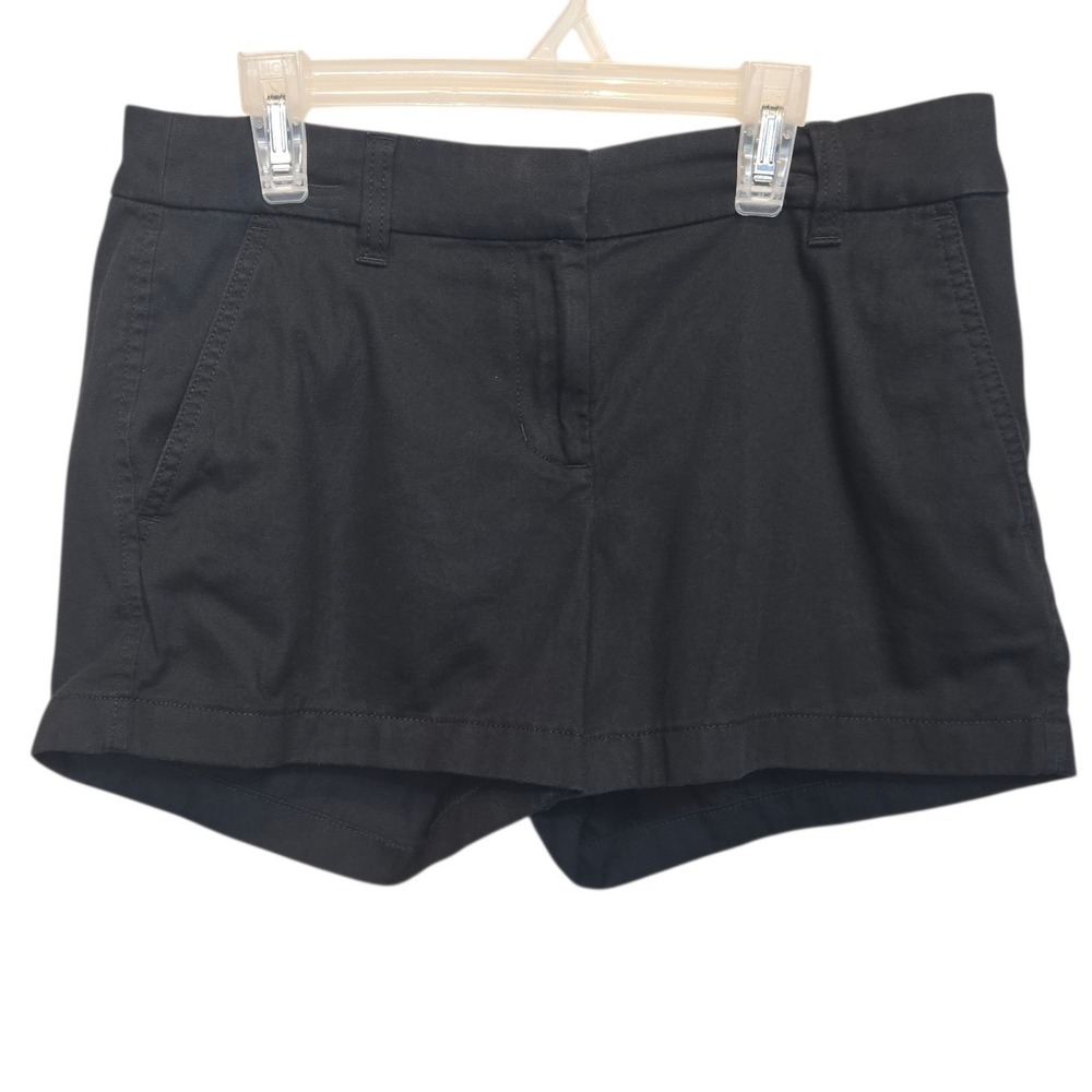 J.Crew Factory Chino Shorts Womens 4 Black Cotton Twill Casual Summer Preppy